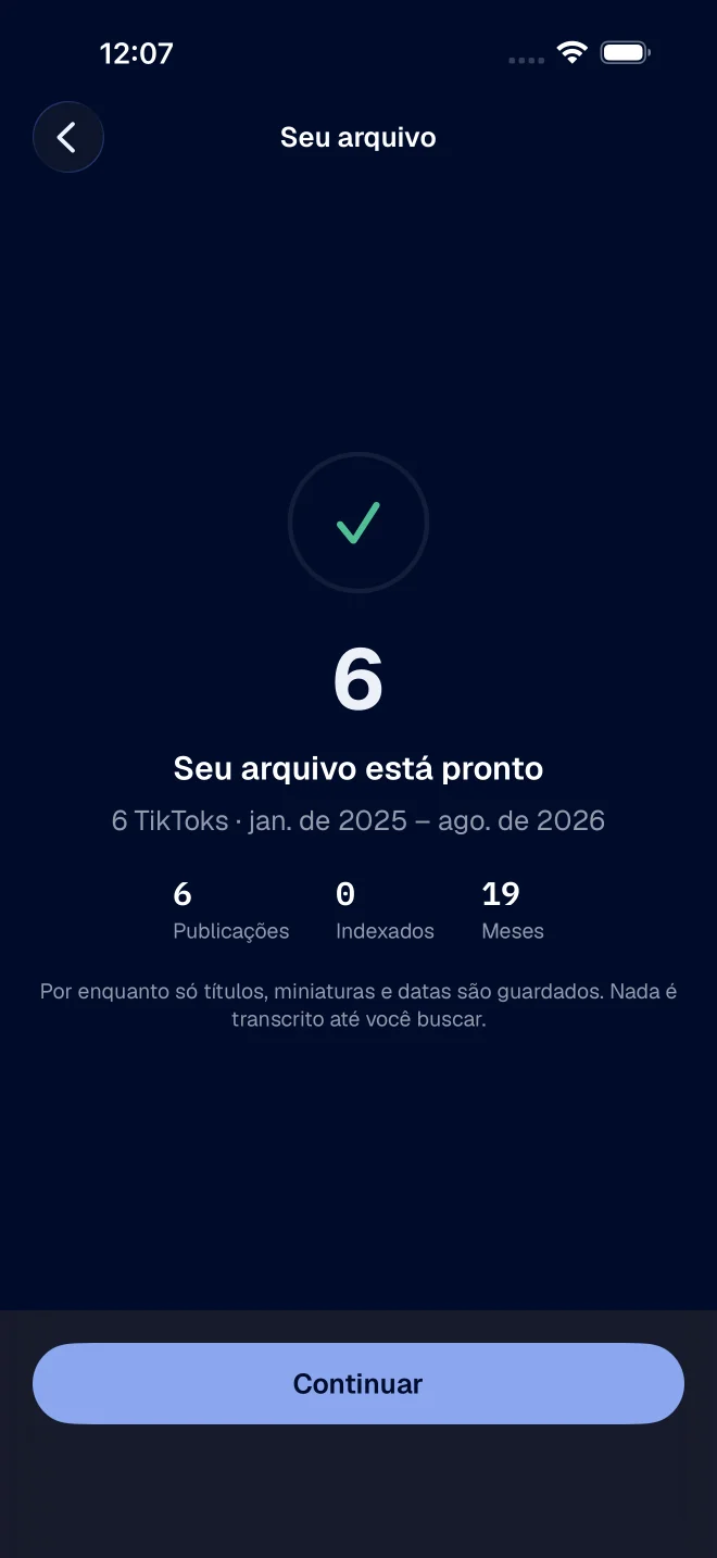 A biblioteca depois da varredura: quantos posts foram encontrados e quantos estão indexados - nenhum ainda
