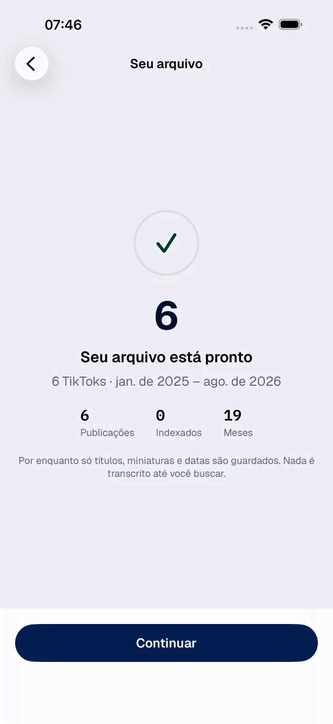 A biblioteca depois da varredura: quantos posts foram encontrados e quantos estão indexados - nenhum ainda
